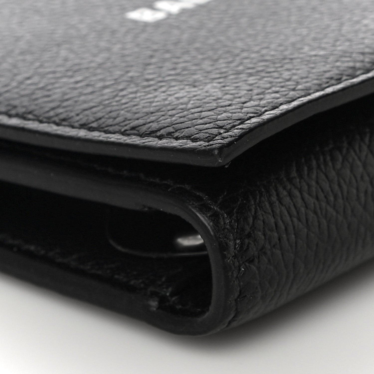 Balenciaga Grained Calfskin Logo Cash Chain Wallet Black White 5 of 13