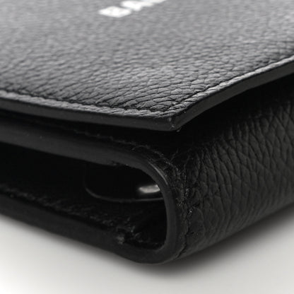 Balenciaga Grained Calfskin Logo Cash Chain Wallet Black White 5 of 13