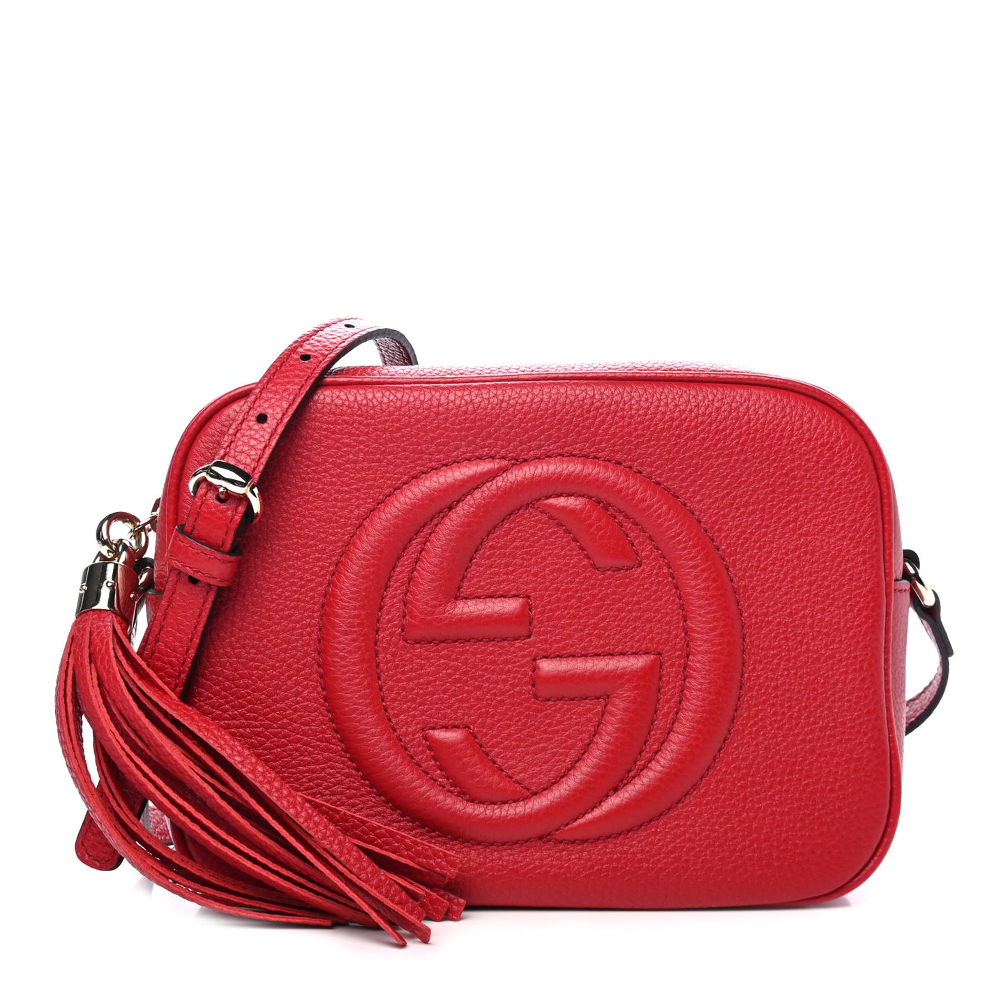 Pebbled Calfskin Small Soho Disco Bag Tabasco Red