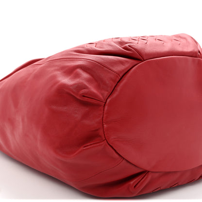 Bottega Veneta Nappa Intrecciato Patchwork Hobo Red 8 of 9