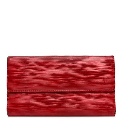 Louis Vuitton Epi Porte Tresor International Wallet Castillan Red 1 of 13
