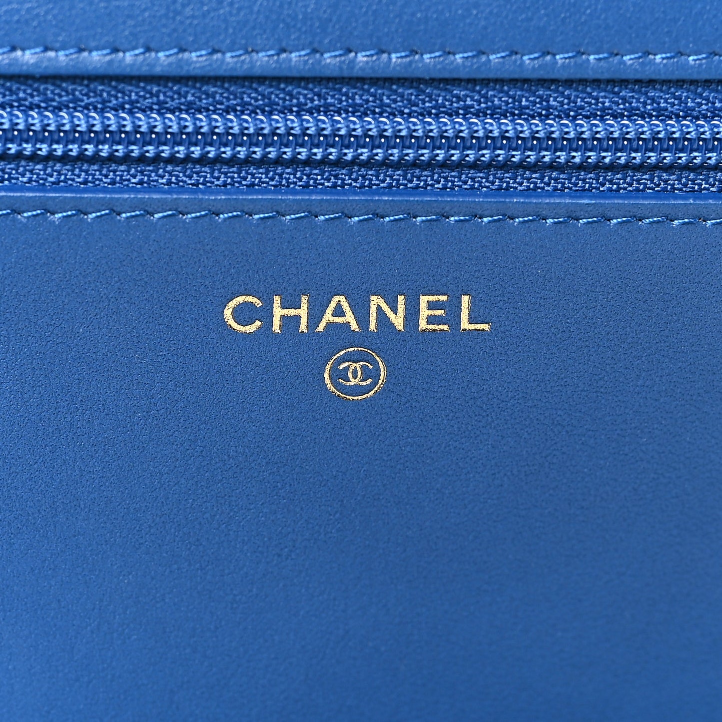 Caviar Quilted Boy Wallet On Chain WOC Blue
