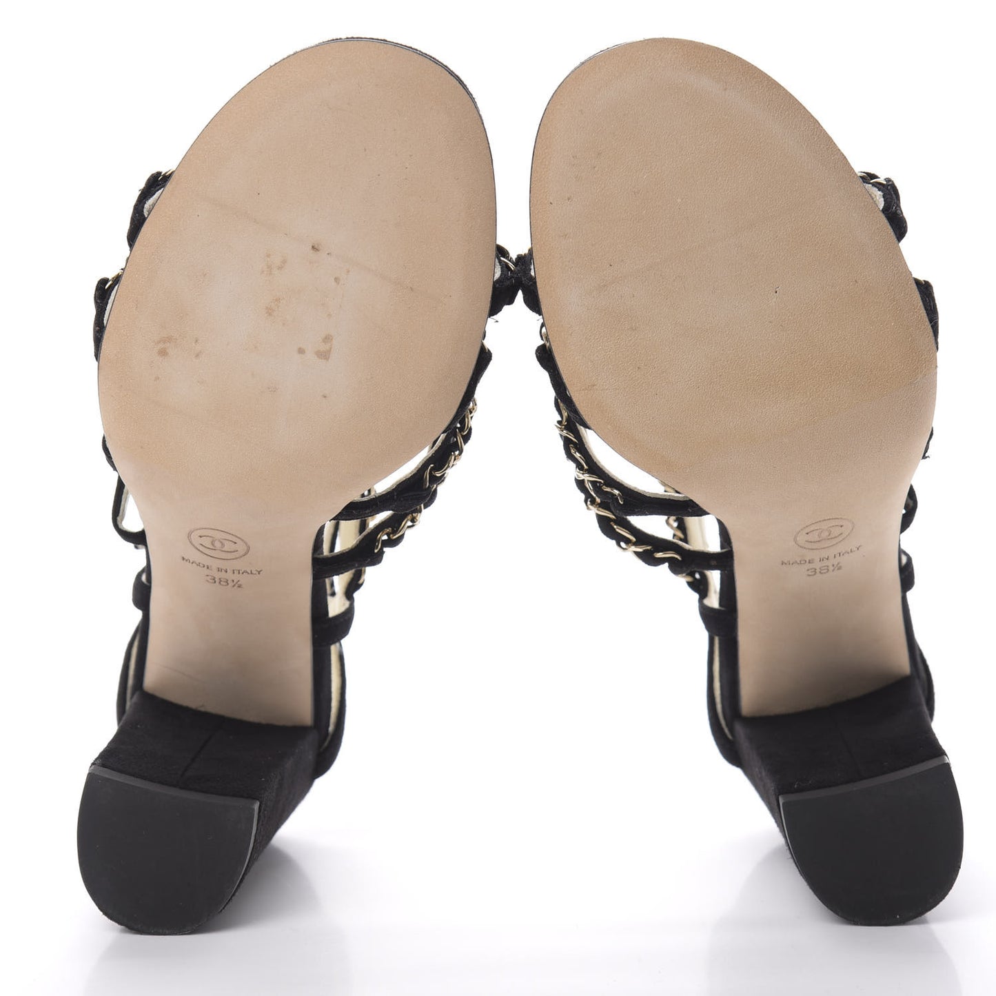 Suede Chain Sandals 38.5 Black