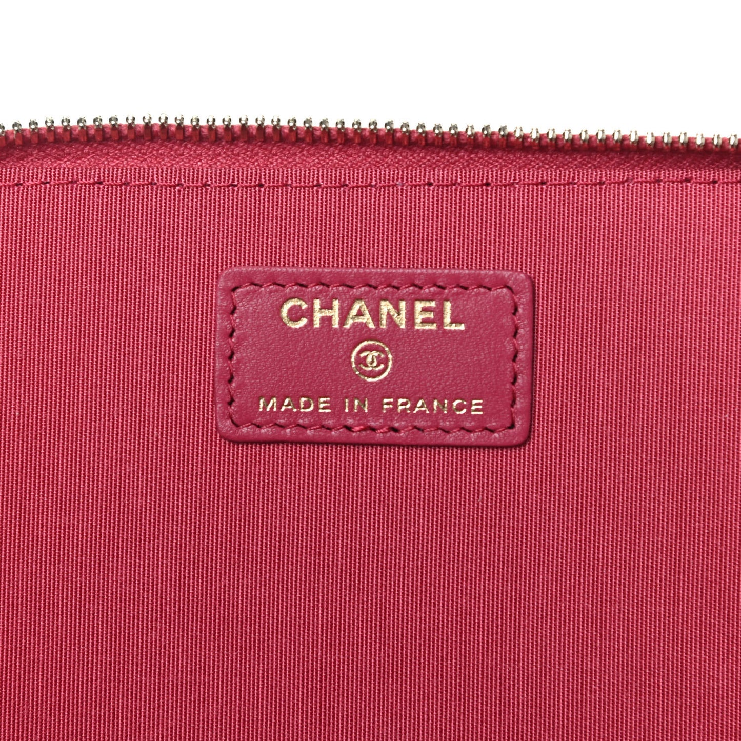 Lambskin Quilted Small Top Handle Vanity Case With Chain Dark Pink