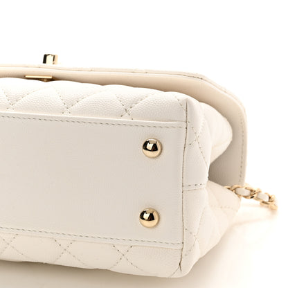 Chanel Caviar Quilted Mini Coco Handle Flap White 11 of 11