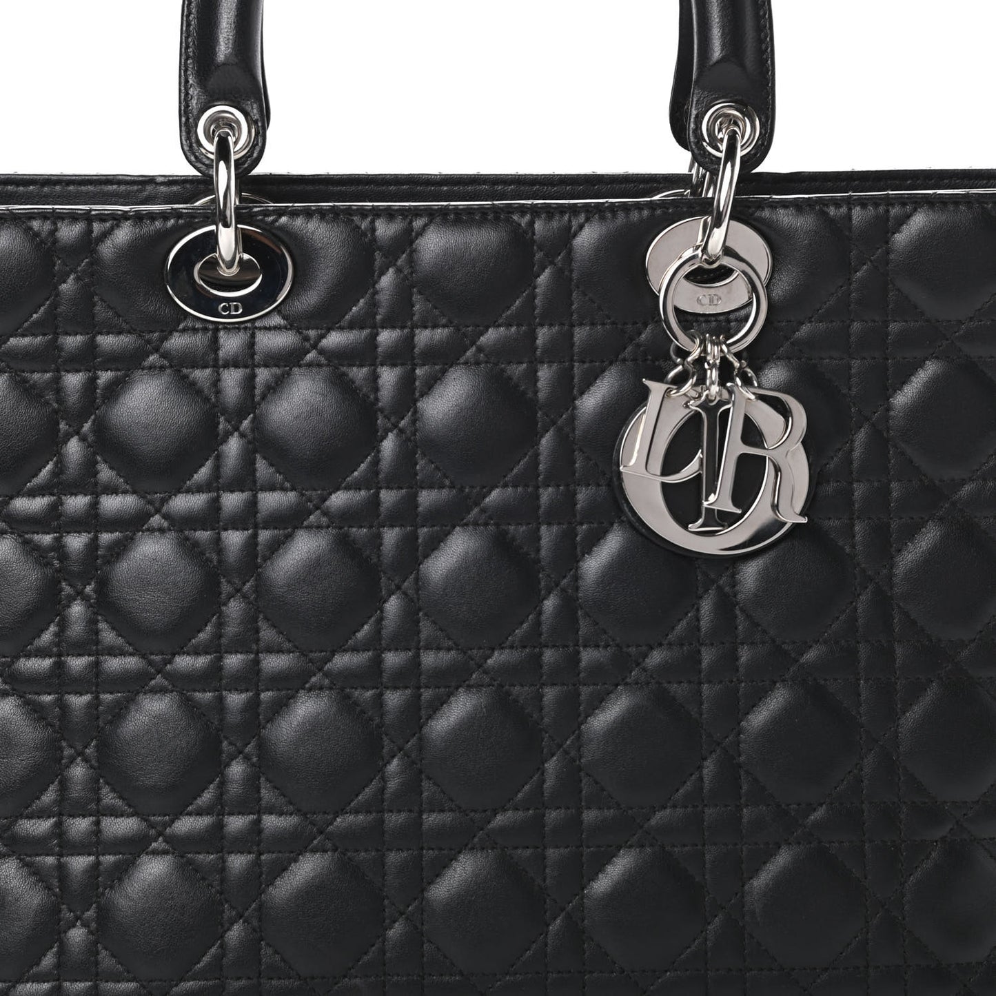 Lambskin Cannage Large Lady Dior Black
