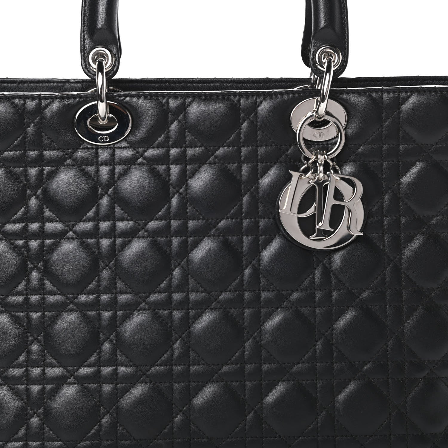 Christian Dior Lambskin Cannage Large Lady Dior Black 8 of 16