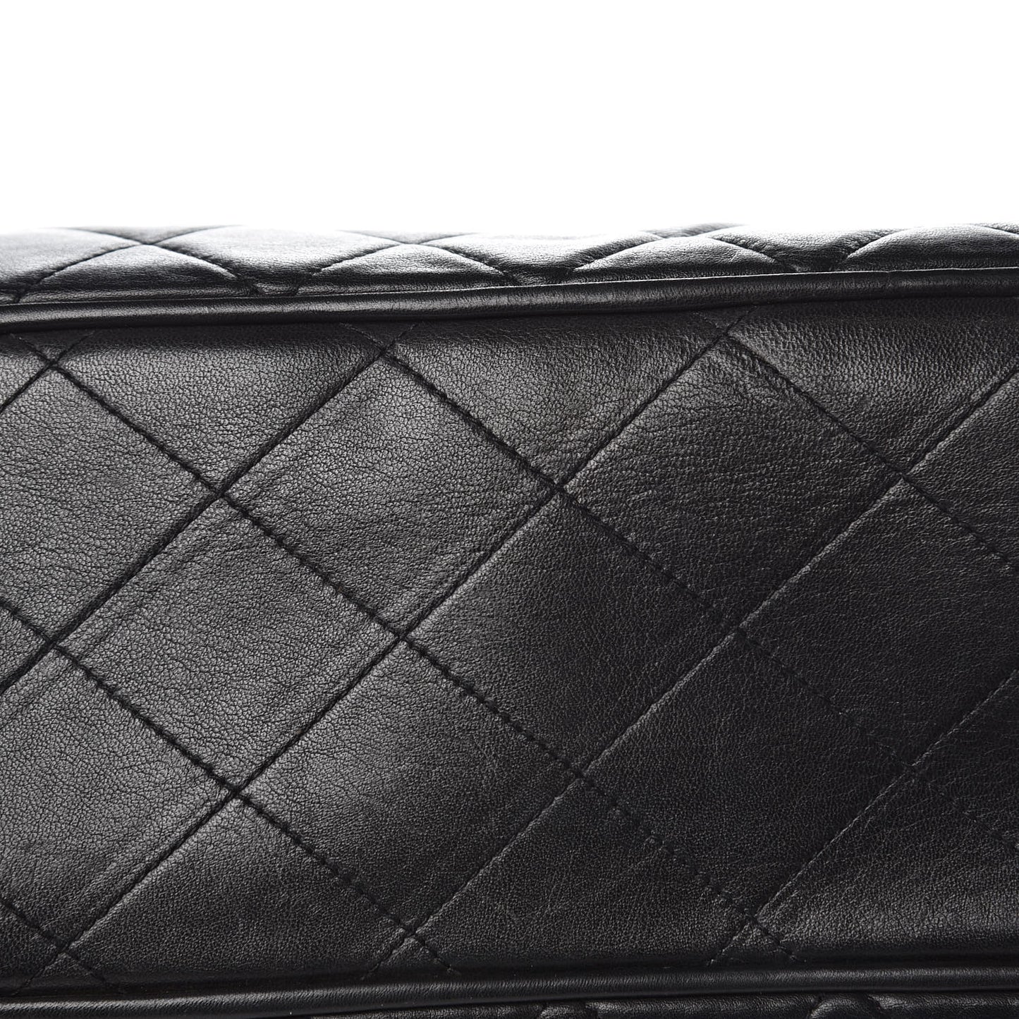 Lambskin Quilted Shopping Tote Black