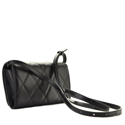 Balenciaga Nappa Calfskin Quilted Touch B Phone Holder With Strap Black 3 of 4