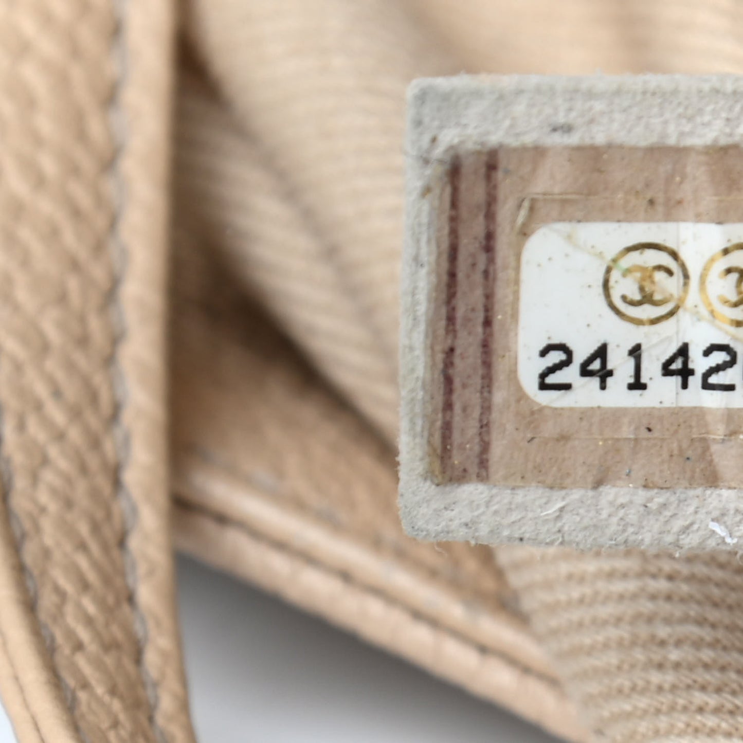 Caviar Stitched Shopping Tote Beige