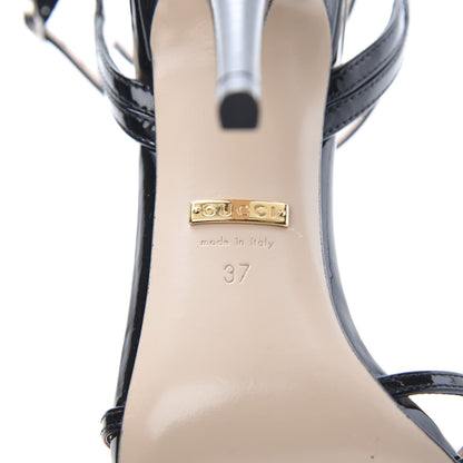 Gucci Patent Strappy Sandals 37 Black 6 of 9