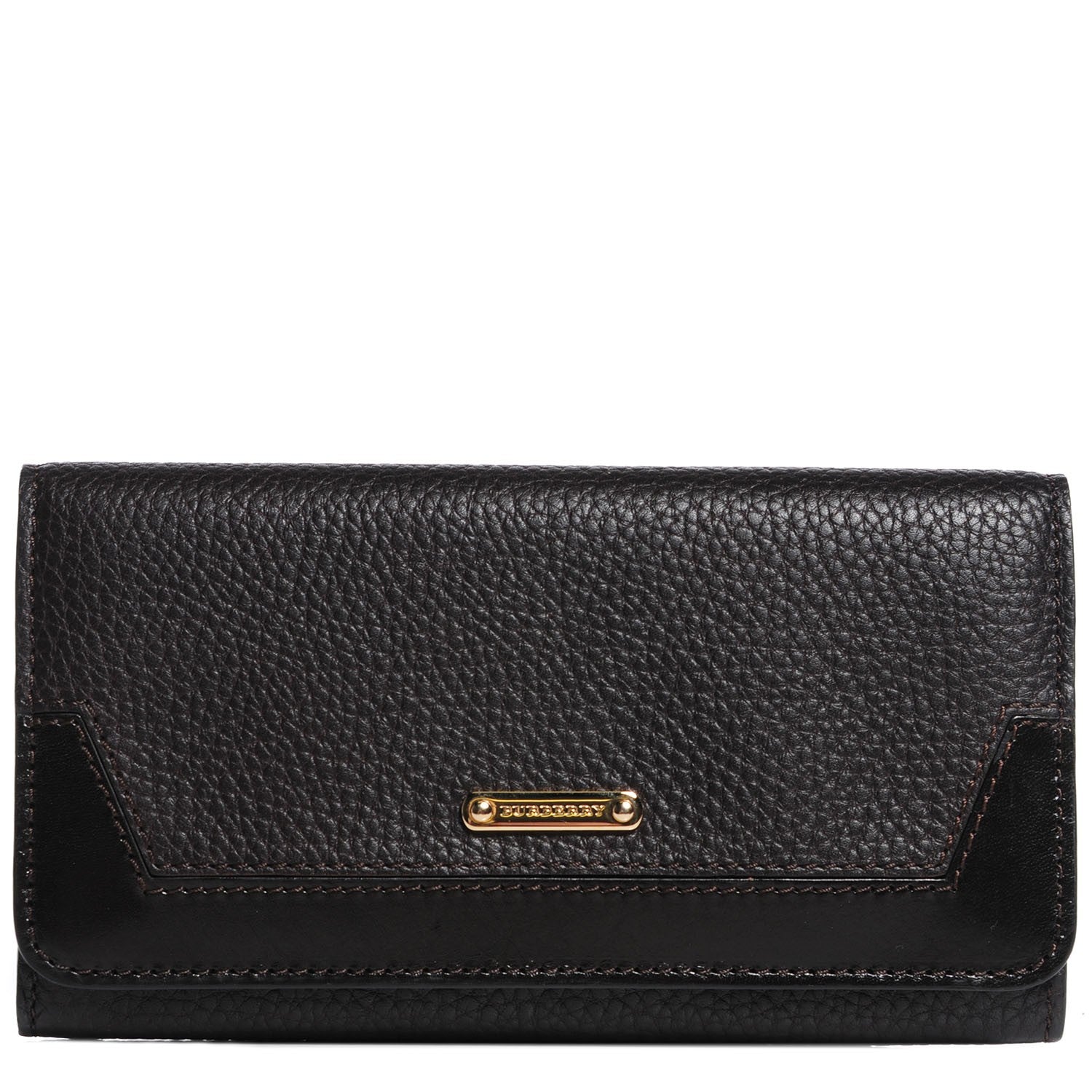 Burberry Grainy Leather Penrose Continental Wallet Dark Chocolate 1 of 9