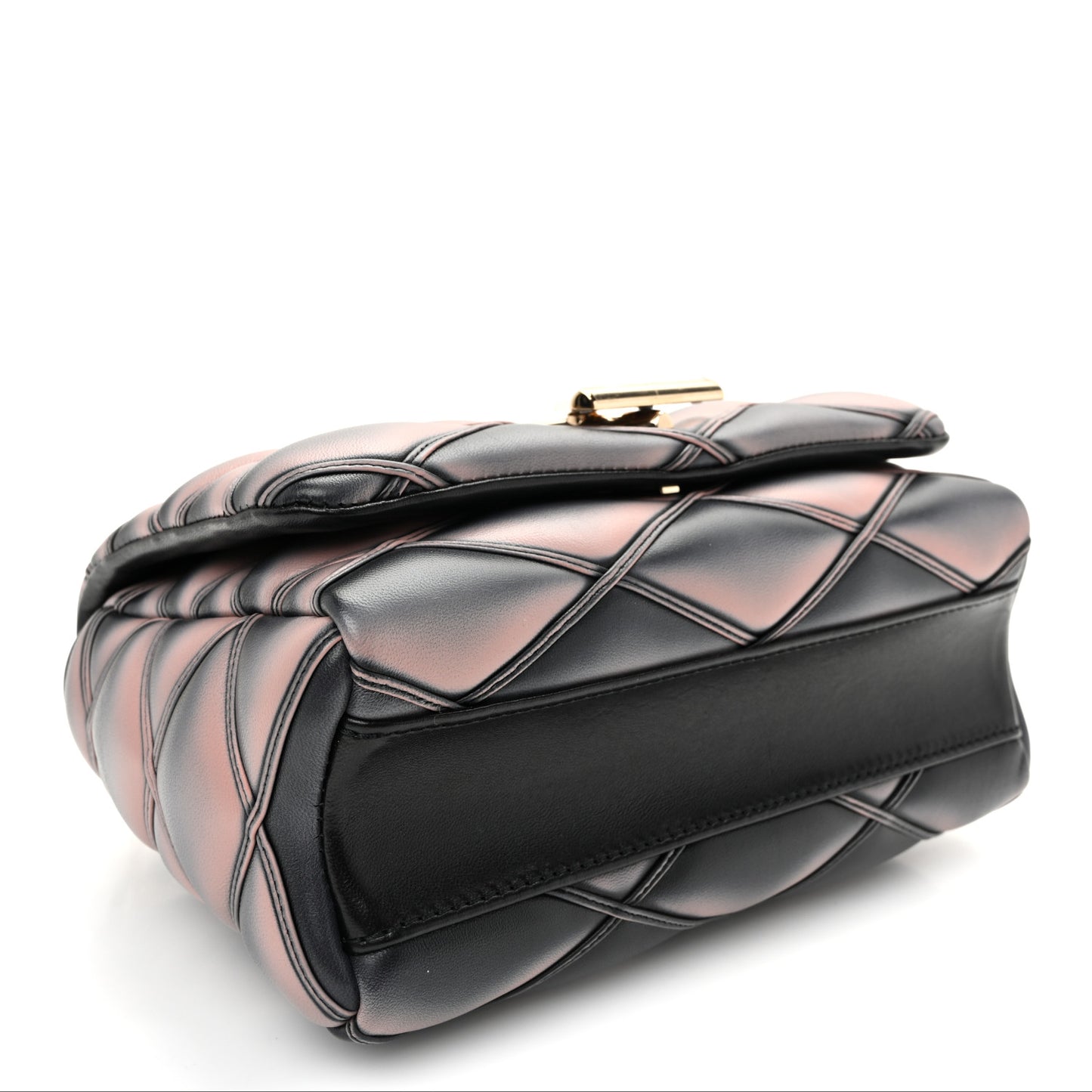 Lambskin Malletage Top Handle GO-14 MM Black Pink