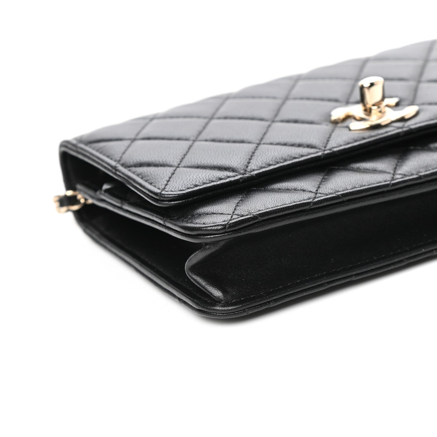 Chanel Lambskin Quilted Trendy CC Wallet On Chain WOC Black 9 of 12