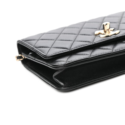 Chanel Lambskin Quilted Trendy CC Wallet On Chain WOC Black 9 of 12