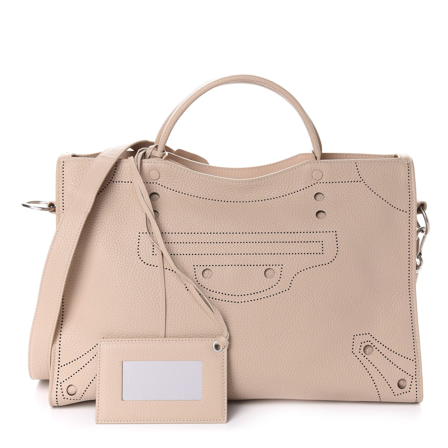 Balenciaga Veau Grana Perforated Blackout Hardware City Beige Poudre 1 of 10