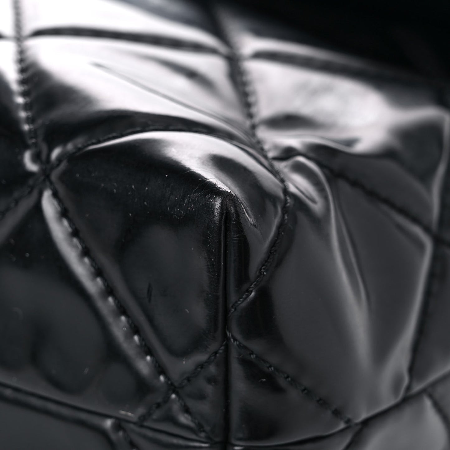 Vinyl Quilted In the Business Flap Bag Black