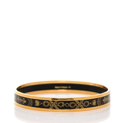 Hermes Enamel Printed Grand Apparat Narrow Bracelet 65 Black 3 of 6