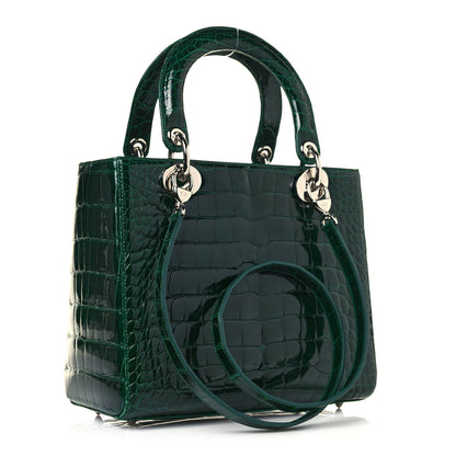 Christian Dior Alligator Medium Lady Dior Dark Green 2 of 12