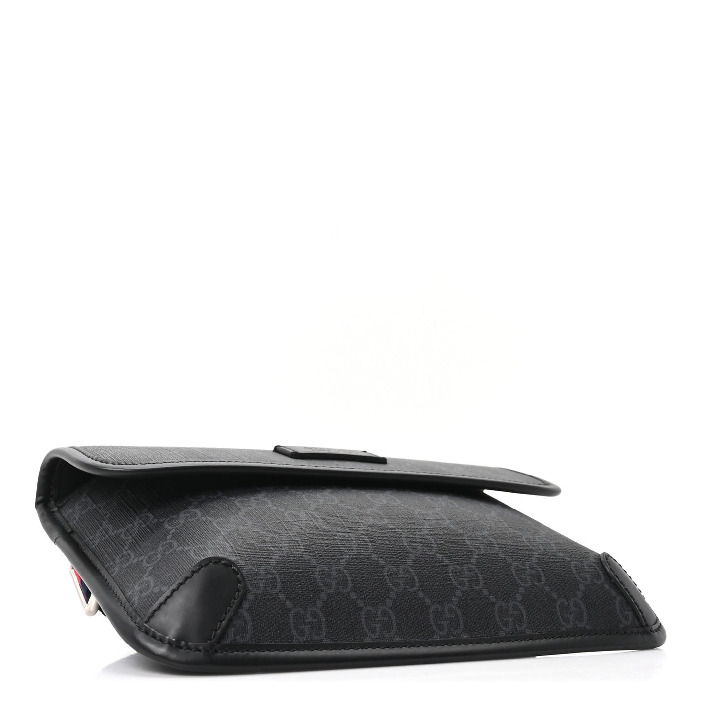 GG Supreme Monogram Web Slim Belt Bag Black Grey