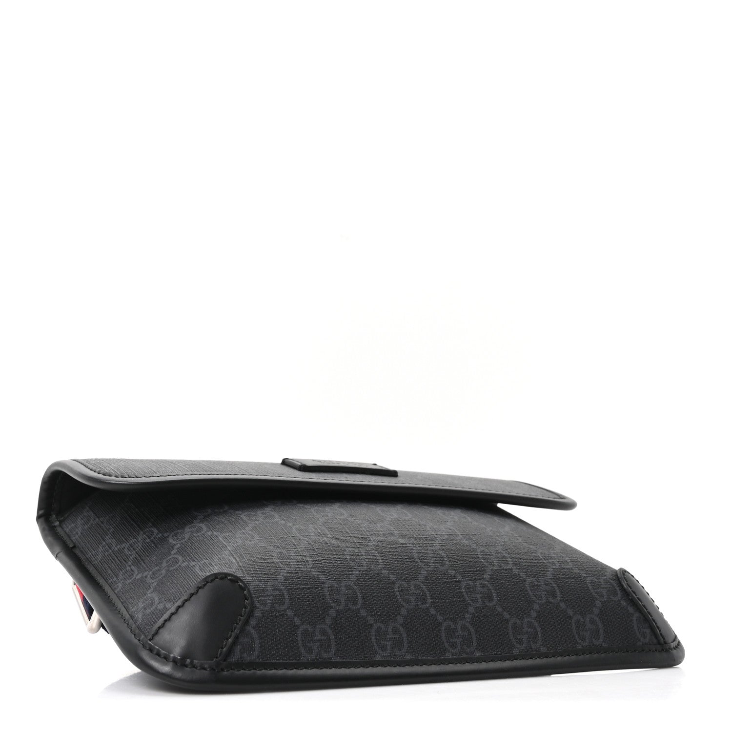 Gucci GG Supreme Monogram Web Slim Belt Bag Black Grey 4 of 10