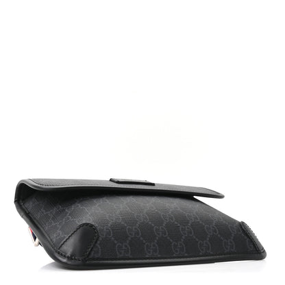 Gucci GG Supreme Monogram Web Slim Belt Bag Black Grey 4 of 10