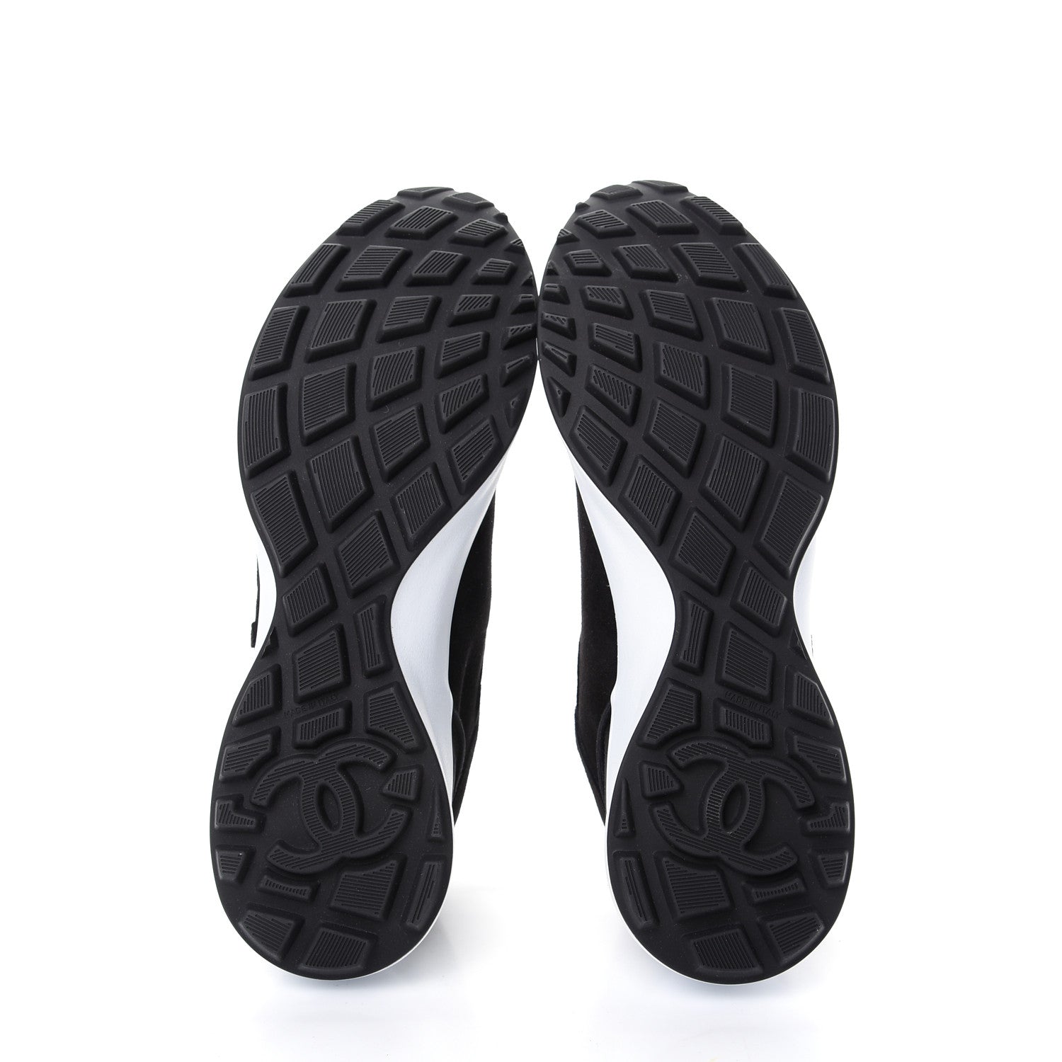Chanel Suede Goatskin CC Sneakers 41 Black 6 of 10