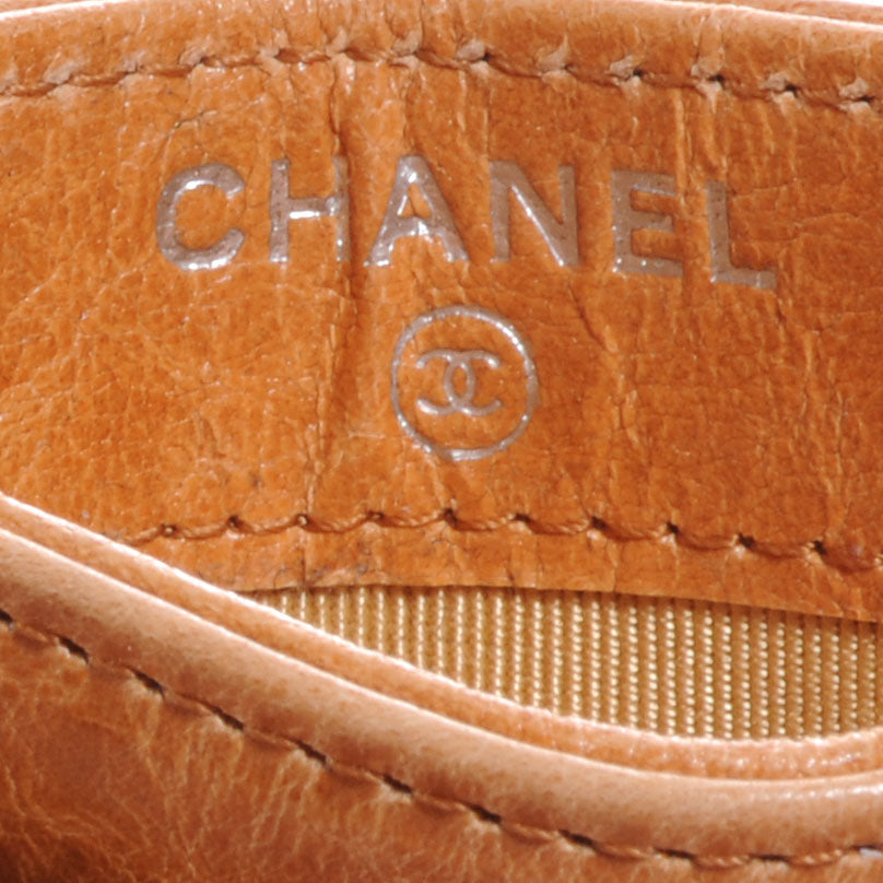 Chanel Glazed Calfskin Quilted Card Holder Light Brown 6 of 8