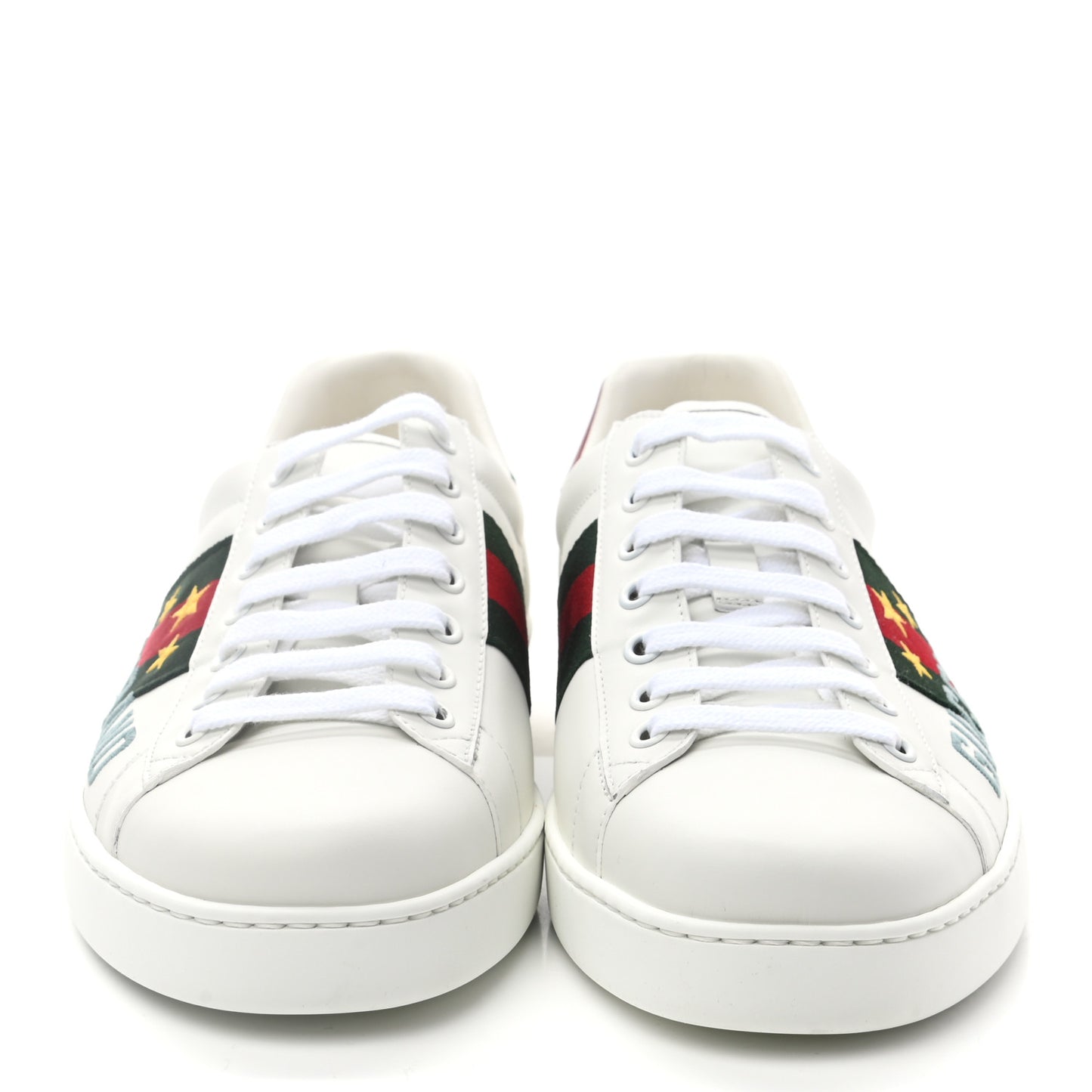 Calfskin Web Mens Gucci Band Ace Sneakers 9 White