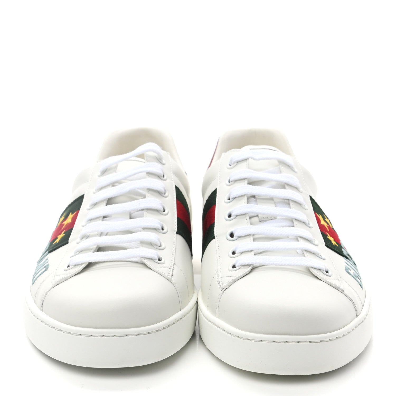 Gucci Calfskin Web Mens Gucci Band Ace Sneakers 9 White 2 of 8