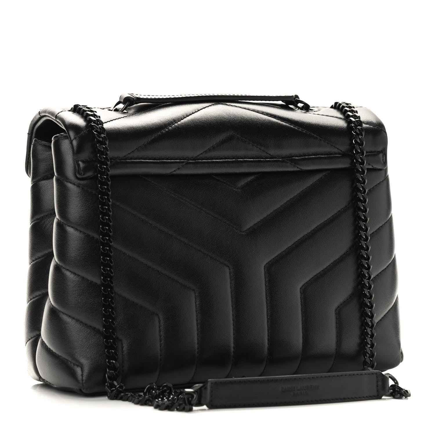 Saint Laurent Calfskin Y Quilted Monogram Small Loulou Chain Satchel Black 3 of 9