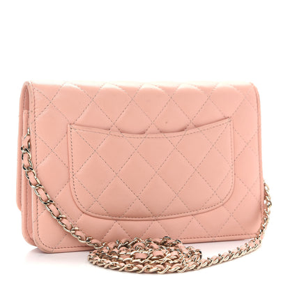 Chanel Lambskin Quilted Wallet on Chain WOC Pink 3 of 12