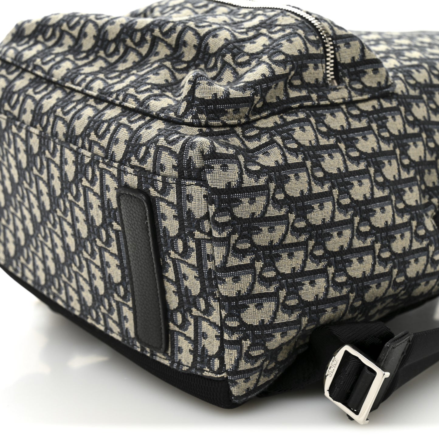Oblique Calfskin Rider Backpack Beige Black
