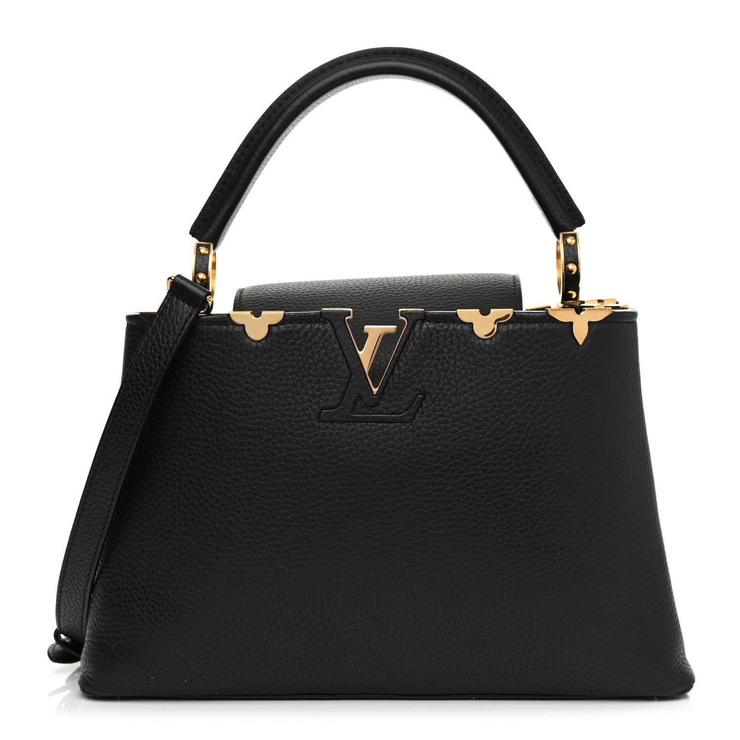 Louis Vuitton Taurillon Embellished Flower Crown Capucines PM Black 1 of 10