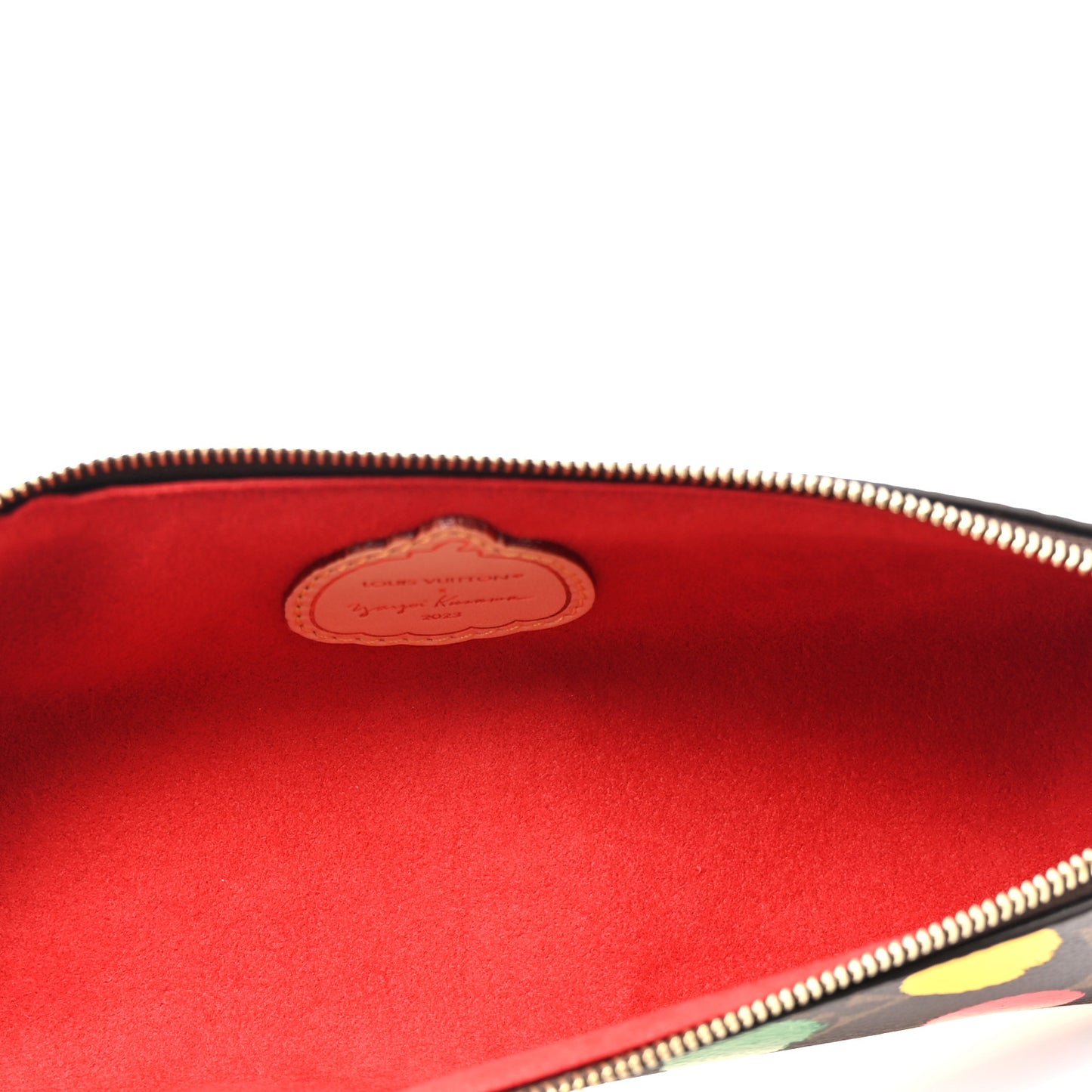 X YK Monogram Dots Elizabeth Pencil Pouch Multicolor