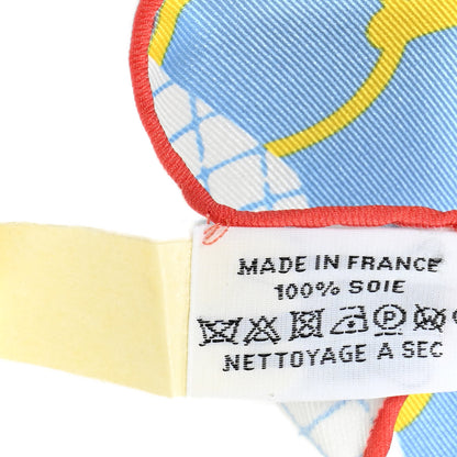 Hermes Silk Vintage Les Petits Papiers Scarf 70 Bleu Ciel Rogue 5 of 5