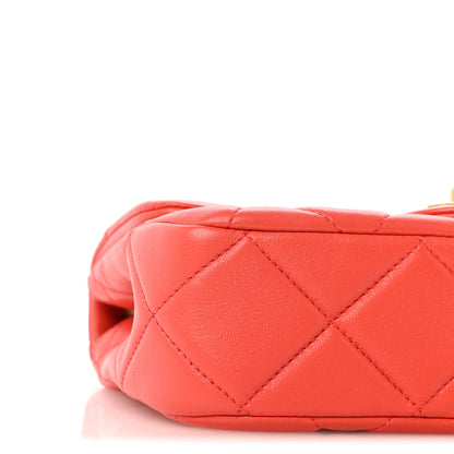 Chanel Lambskin Quilted Pearl Small Flap Dark Orange 9 of 12