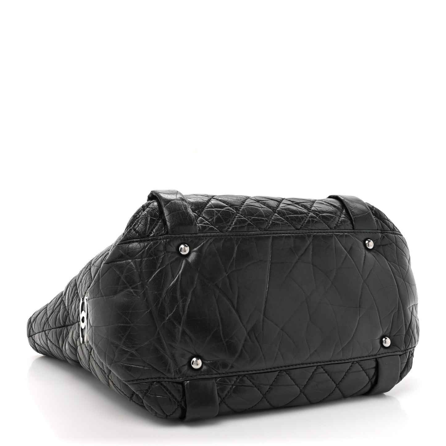 Aged Calfskin Vintage Ligne Lady Braid Tote Black