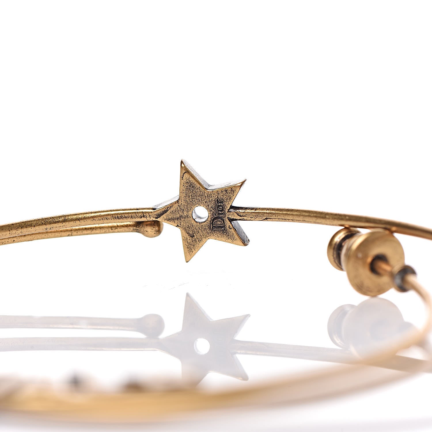 Christian Dior Metal J'Adior Hoop Earrings Aged Gold 4 of 4