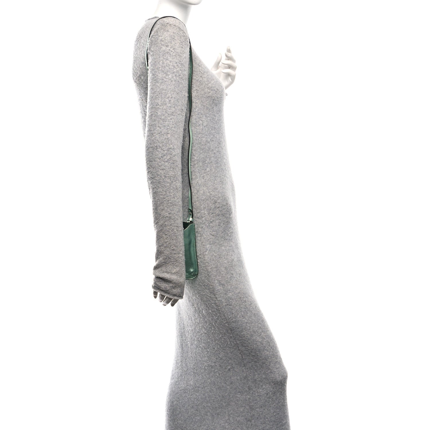 Fendi Vitello Laminato FF Diamonds Phone Pouch Verde Chiaro 2 of 12