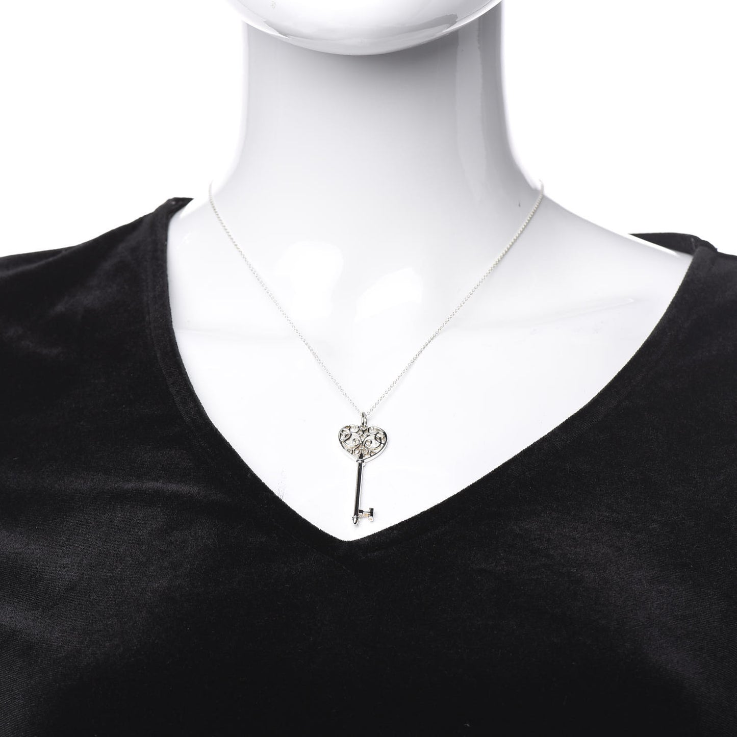 Sterling Silver Enchant Heart Key Pendant Necklace