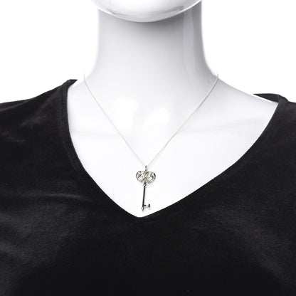 Tiffany Sterling Silver Enchant Heart Key Pendant Necklace 2 of 7