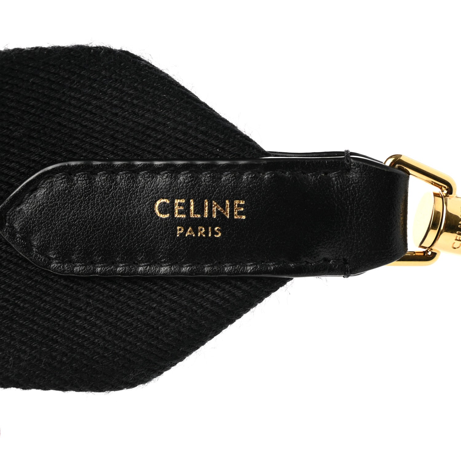 Celine Jacquard Wool Logo Short Strap Black Beige 3 of 5