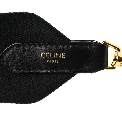 Celine Jacquard Wool Logo Short Strap Black Beige 3 of 5