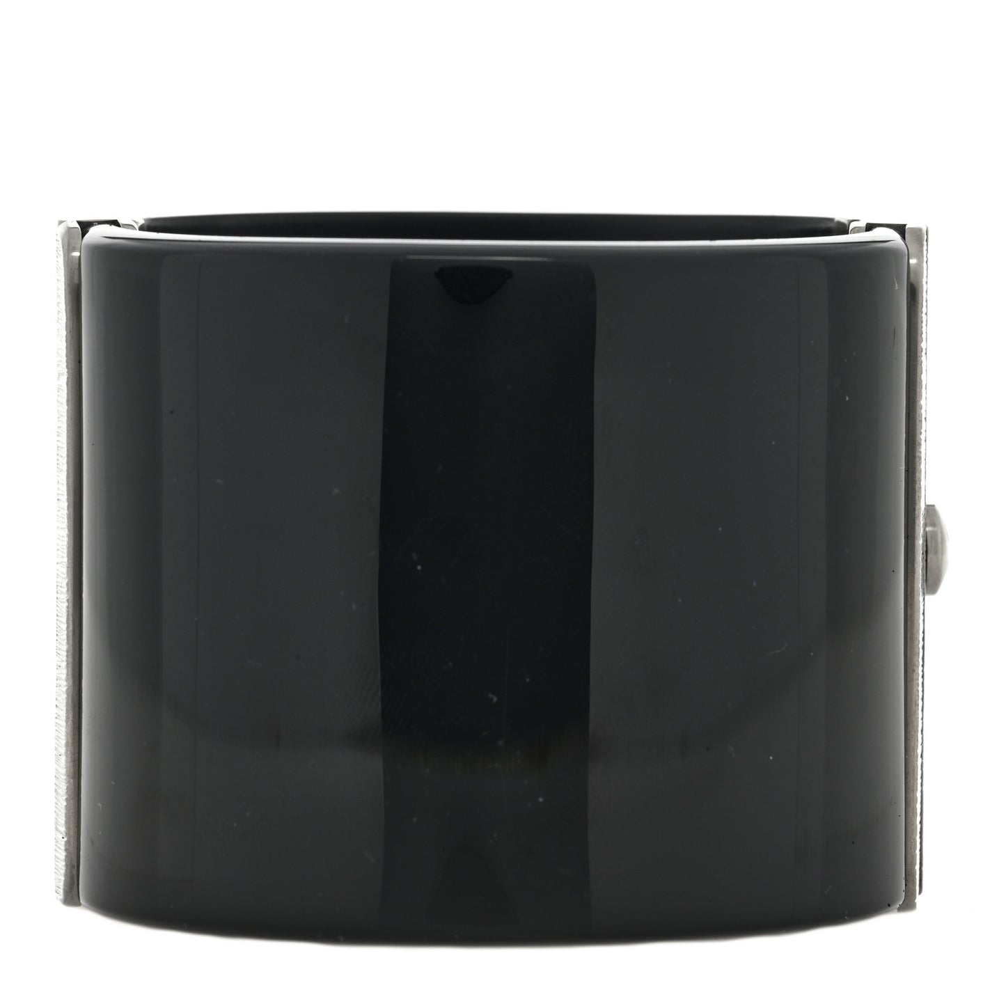 Resin Crystal Feather CC Camellia Wide Cuff Black