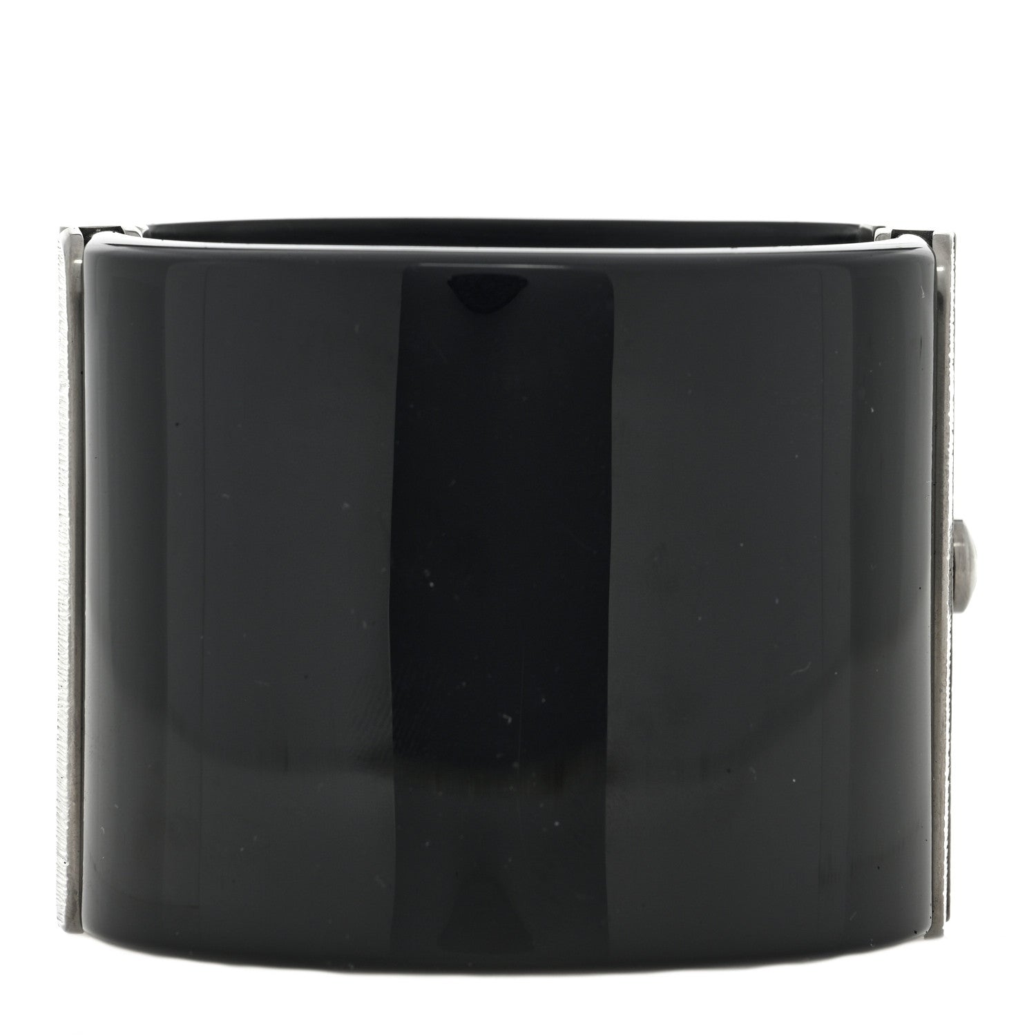Chanel Resin Crystal Feather CC Camellia Wide Cuff Black 2 of 4