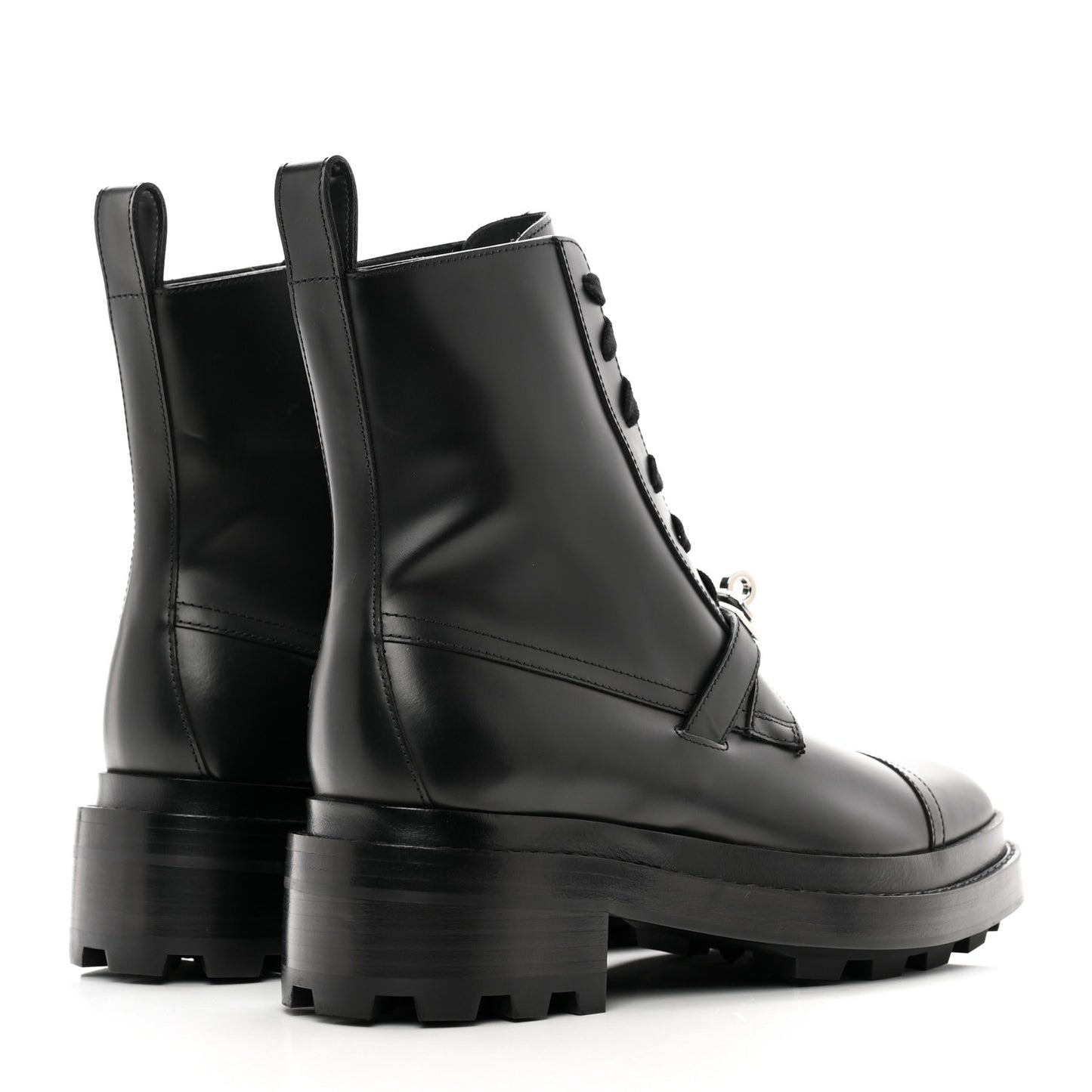 Glossed Calfskin Funk Ankle Boots 36 Black