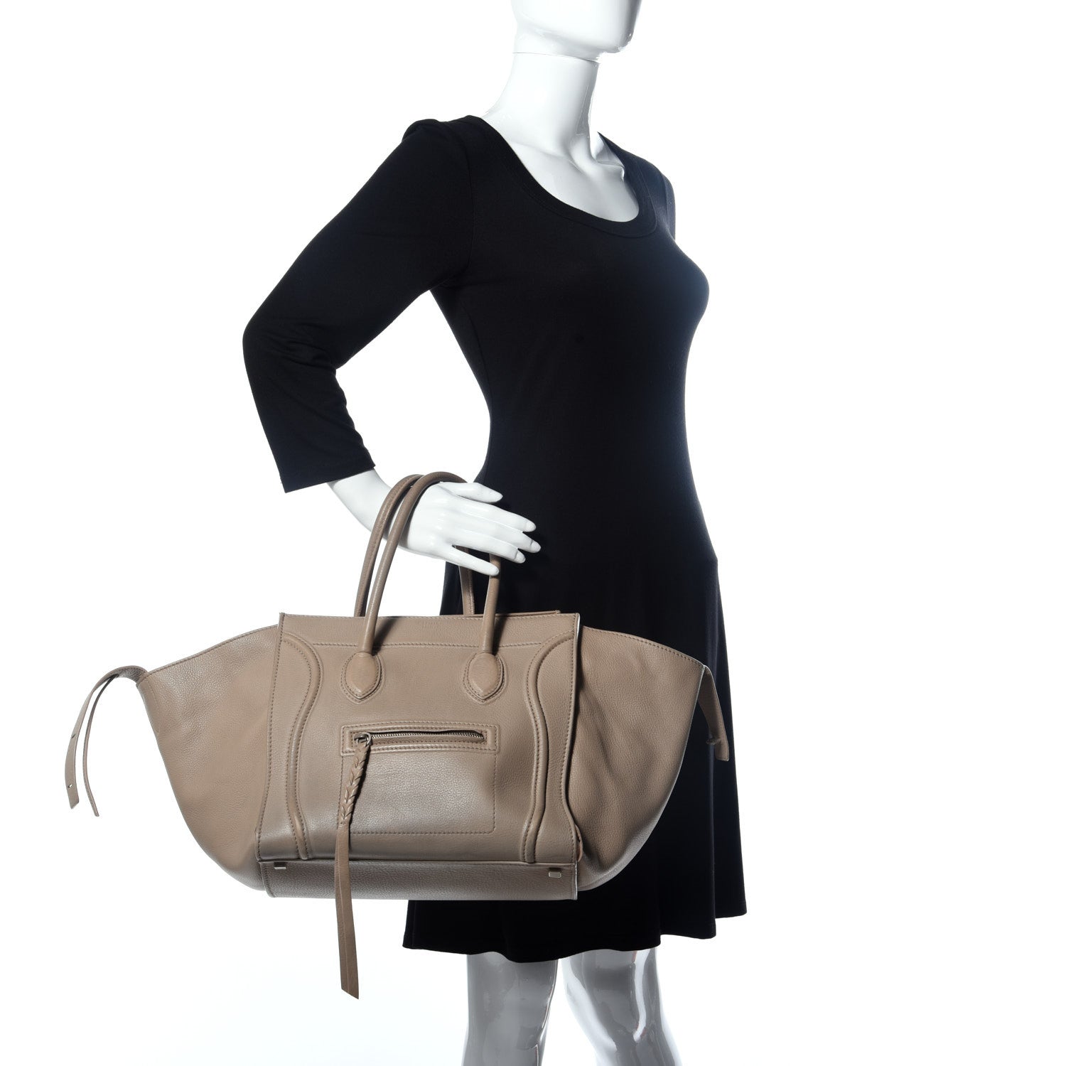 Celine Supple Calfskin Medium Phantom Luggage Beige 2 of 10