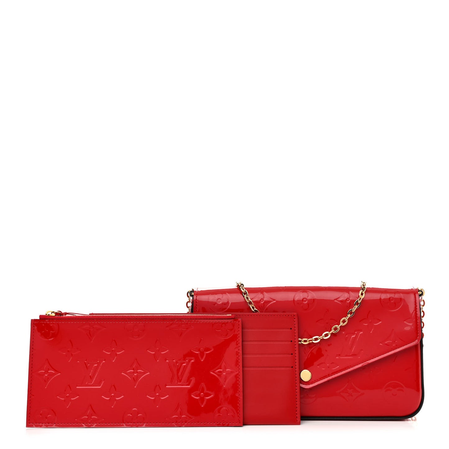 Vernis Felicie Pochette Chain Wallet Cherry
