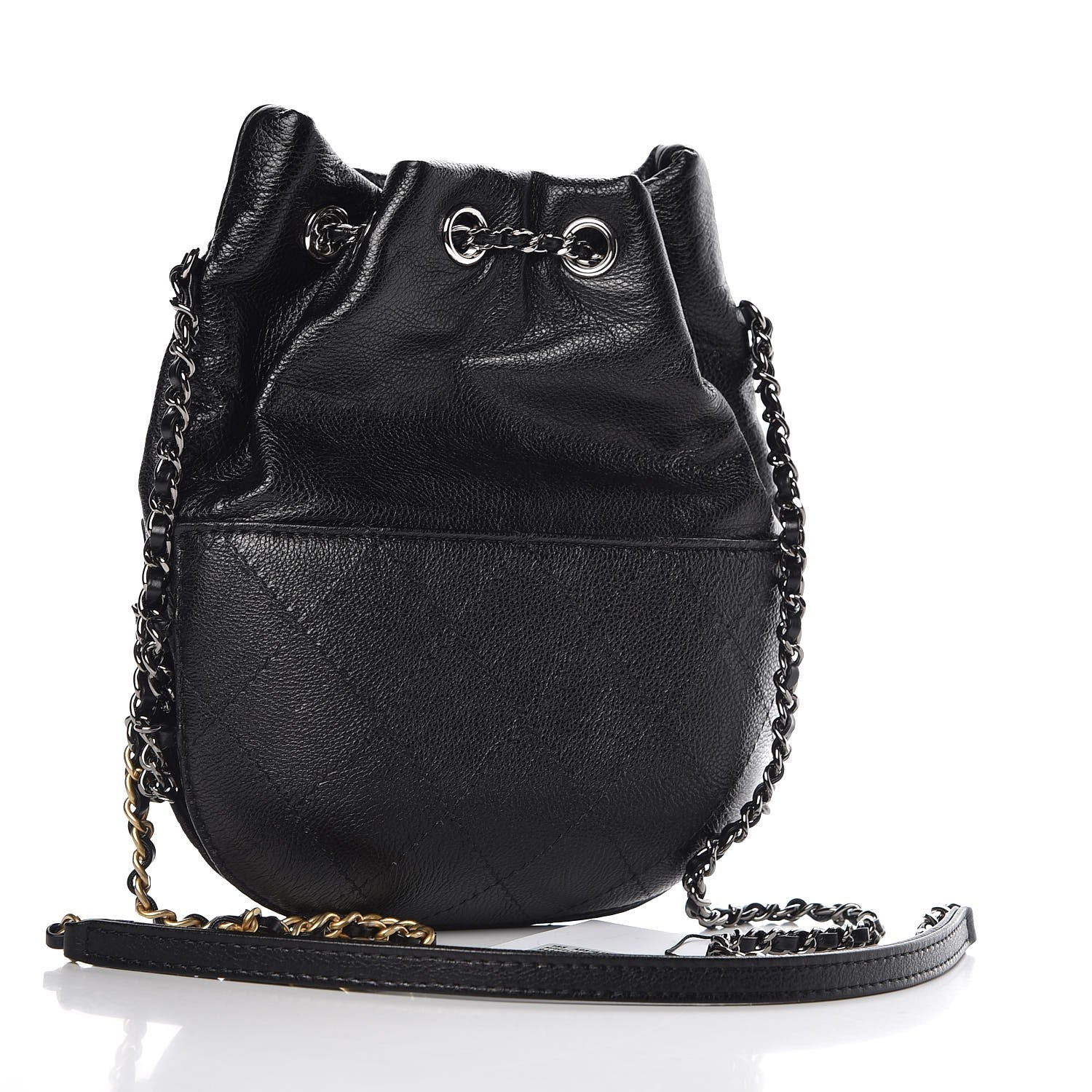 Chanel Calfskin Quilted Small Gabrielle Bucket Black 3 of 8